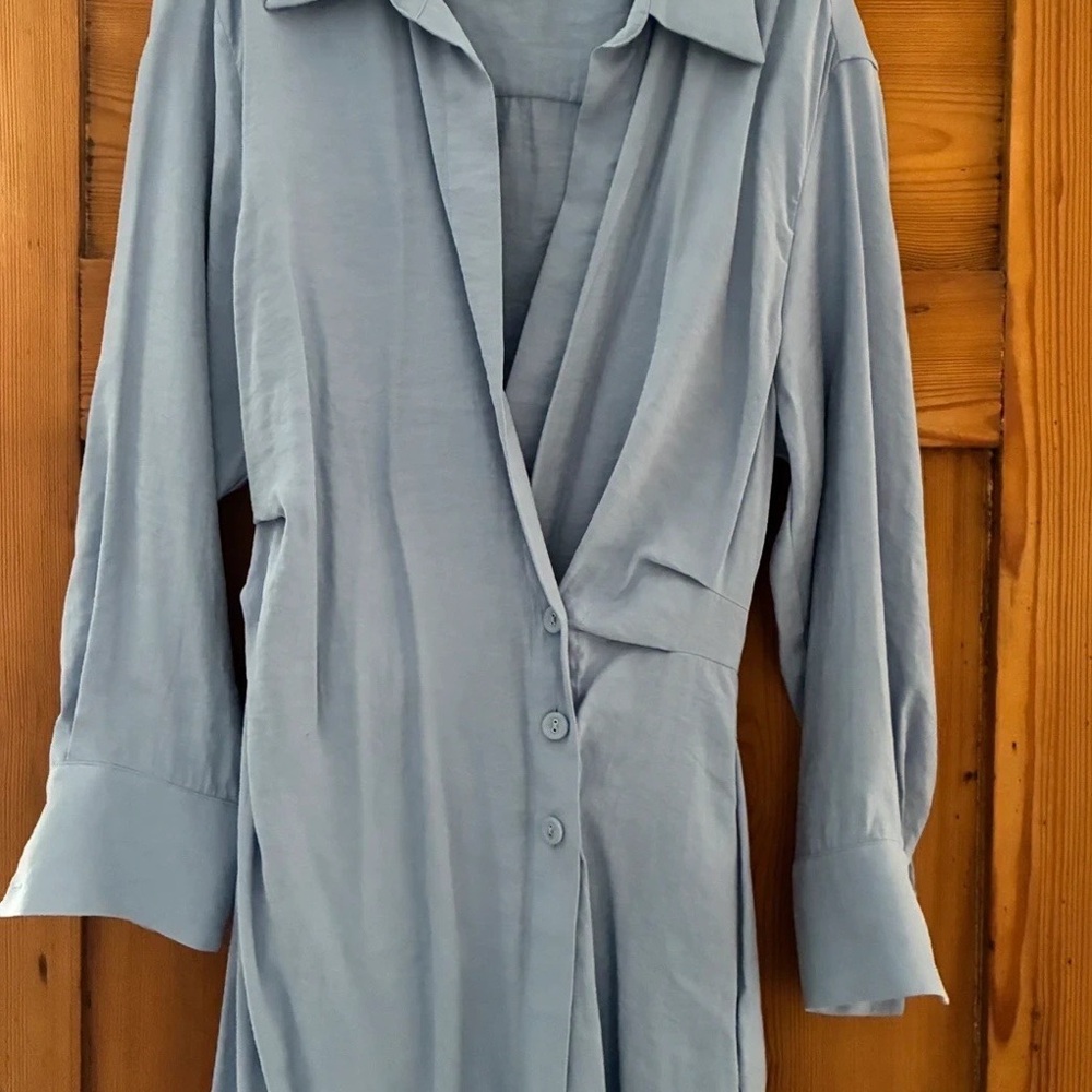 & other stories blue wrap dress